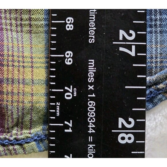 Levi's Red Tab Men's Small Blue & Green Plaid Button Down Long Sleeve Shirt - Picture 9 of 9